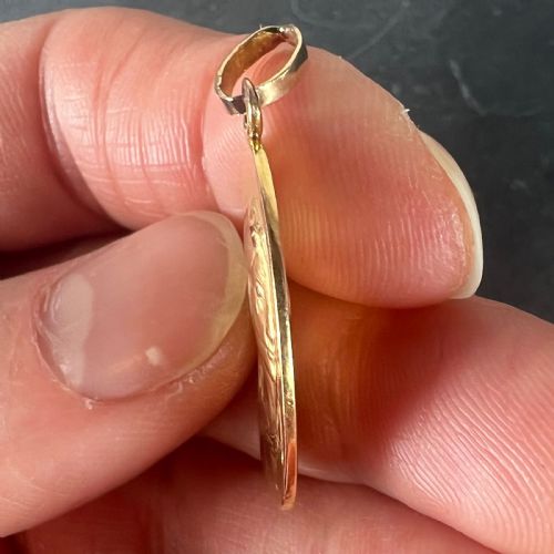 FRENCH EMILE DROPSY VIRGIN MARY 18K YELLOW GOLD RELIGIOUS MEDAL PENDANT - ADDITIONAL PHOTO 8