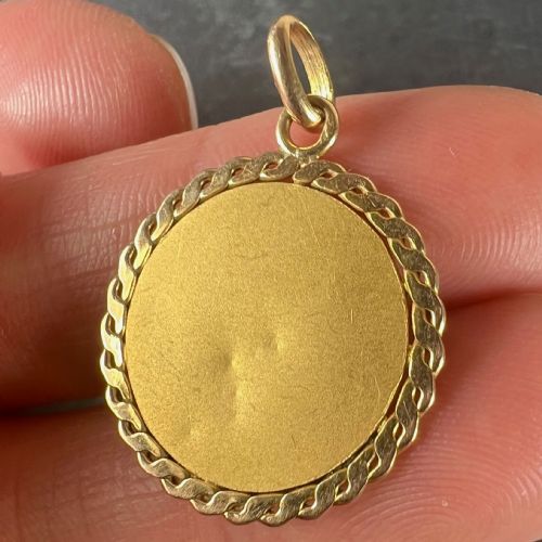 FRENCH RELIGIOUS VIRGIN MARY 18K YELLOW GOLD MEDAL PENDANT - ADDITIONAL PHOTO 8