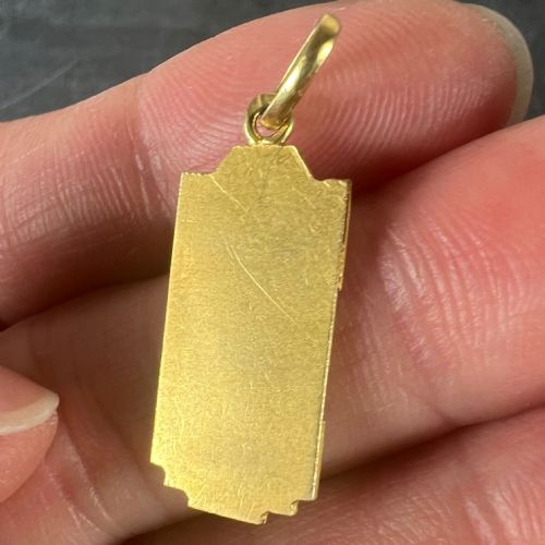 FRENCH VIRGIN MARY 18K YELLOW WHITE GOLD RELIGIOUS CHARM PENDANT - ADDITIONAL PHOTO 8