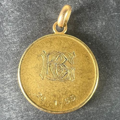 FRENCH GUILBERT SAINT JOHN THE BAPTIST JEAN 18K YELLOW GOLD CHARM PENDANT - ADDITIONAL PHOTO 2