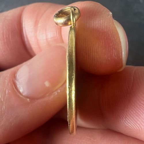 FRENCH GUILBERT SAINT JOHN THE BAPTIST JEAN 18K YELLOW GOLD CHARM PENDANT - ADDITIONAL PHOTO 8
