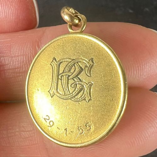 FRENCH GUILBERT SAINT JOHN THE BAPTIST JEAN 18K YELLOW GOLD CHARM PENDANT - ADDITIONAL PHOTO 9