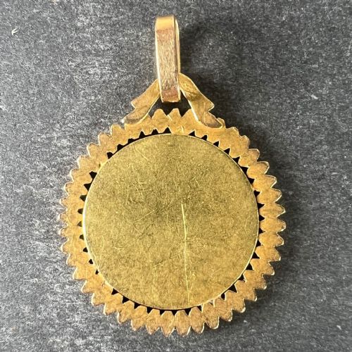 FRENCH PAGELI PERRIAT VIRGIN MARY 18K YELLOW GOLD RELIGIOUS MEDAL PENDANT - ADDITIONAL PHOTO 2