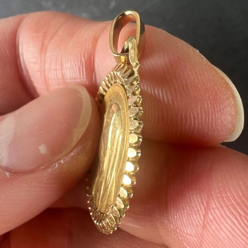 FRENCH PAGELI PERRIAT VIRGIN MARY 18K YELLOW GOLD RELIGIOUS MEDAL PENDANT - ADDITIONAL PHOTO 7