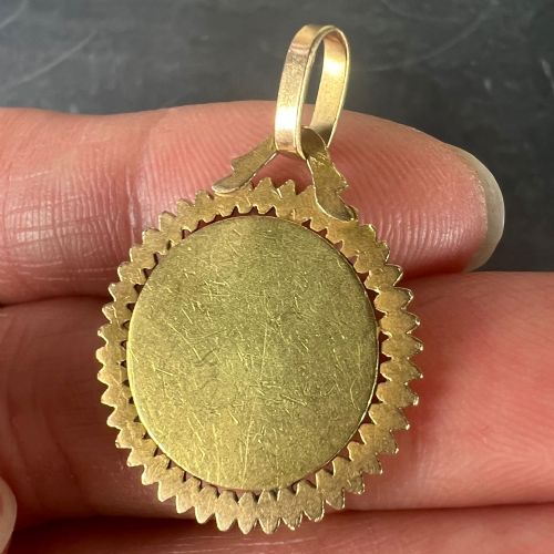 FRENCH PAGELI PERRIAT VIRGIN MARY 18K YELLOW GOLD RELIGIOUS MEDAL PENDANT - ADDITIONAL PHOTO 8