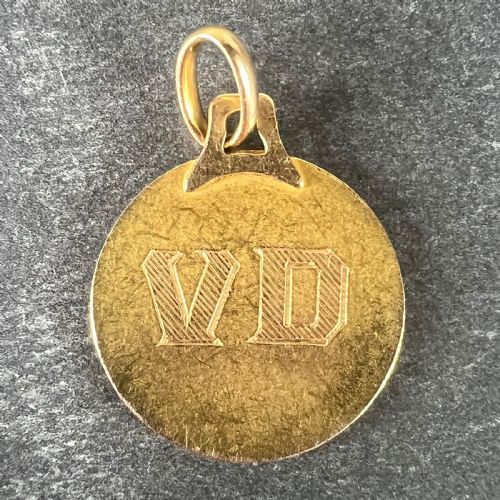 MONIER FRENCH VIRGIN MARY 18K YELLOW GOLD PENDANT CHARM MEDAL - ADDITIONAL PHOTO 2
