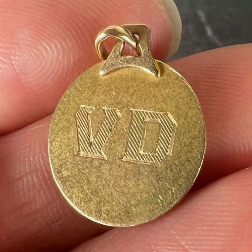 MONIER FRENCH VIRGIN MARY 18K YELLOW GOLD PENDANT CHARM MEDAL - ADDITIONAL PHOTO 8