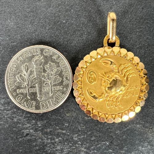FRENCH PERROUD LARGE CANCER ZODIAC STARSIGN 18K YELLOW GOLD CHARM PENDANT - ADDITIONAL PHOTO 10