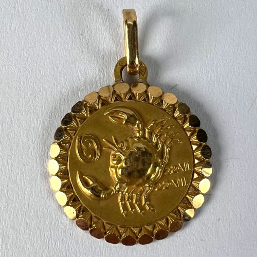 FRENCH PERROUD LARGE CANCER ZODIAC STARSIGN 18K YELLOW GOLD CHARM PENDANT - ADDITIONAL PHOTO 11