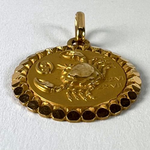 FRENCH PERROUD LARGE CANCER ZODIAC STARSIGN 18K YELLOW GOLD CHARM PENDANT - ADDITIONAL PHOTO 14