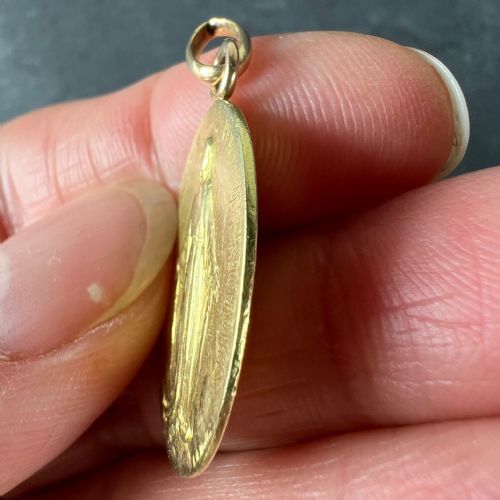 FRENCH VIRGIN MARY MIRACULOUS MEDAL 18K YELLOW GOLD CHARM MEDAL PENDANT - ADDITIONAL PHOTO 6