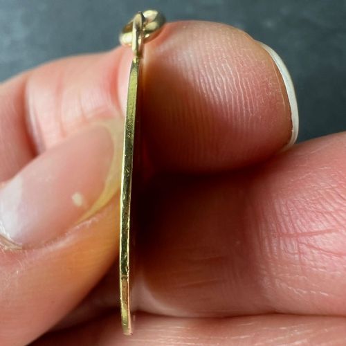 FRENCH VIRGIN MARY MIRACULOUS MEDAL 18K YELLOW GOLD CHARM MEDAL PENDANT - ADDITIONAL PHOTO 7