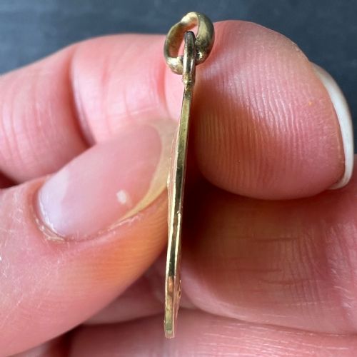 ANTIQUE FRENCH EMILE MONIER VIRGIN MARY 18K YELLOW GOLD PENDANT CHARM MEDAL - ADDITIONAL PHOTO 7