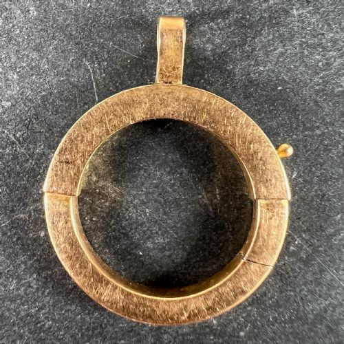 FRENCH GIANT SPRING RING CLOSURE 18K ROSE GOLD CHARM PENDANT CONNECTOR - ADDITIONAL PHOTO 2