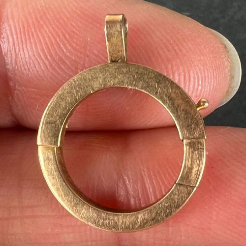 FRENCH GIANT SPRING RING CLOSURE 18K ROSE GOLD CHARM PENDANT CONNECTOR - ADDITIONAL PHOTO 4