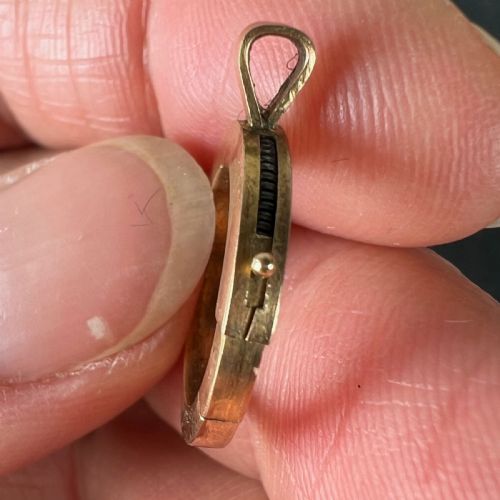 FRENCH GIANT SPRING RING CLOSURE 18K ROSE GOLD CHARM PENDANT CONNECTOR - ADDITIONAL PHOTO 6
