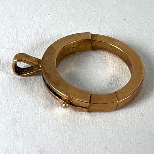 FRENCH GIANT SPRING RING CLOSURE 18K ROSE GOLD CHARM PENDANT CONNECTOR - ADDITIONAL PHOTO 15