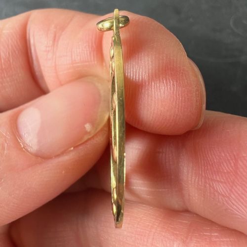 VINTAGE FRENCH 18K YELLOW GOLD RED ENAMEL MALTESE CROSS MEDAL CHARM PENDANT - ADDITIONAL PHOTO 7
