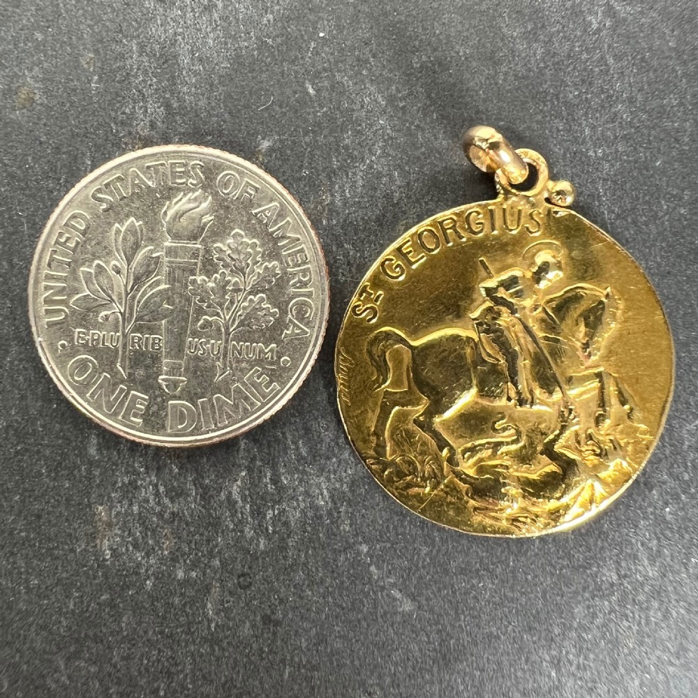 French Bouix St George Dragon Tempestate Securitas 18K Yellow Gold Medal Pendant View XI
