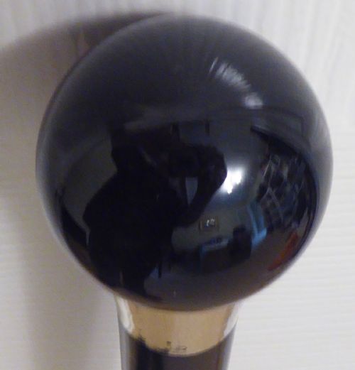 VICTORIAN UNDERTAKERS WALKING STICK CANE HALLMARKED SILVER COLLAR EBONY SHAFT - ADDITIONAL PHOTO 2