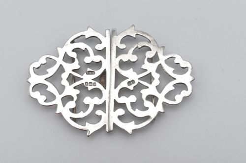 Edwardian Sterling Silver Nurses Belt Buckle 1908 Art Nouveau