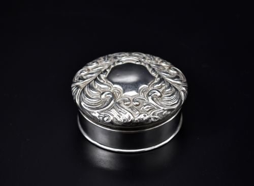 Victorian Sterling Silver Powder Trinket Box 1899