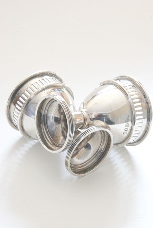 fig 3. A Pair of Edwardian Solid Silver Egg Cups 1908