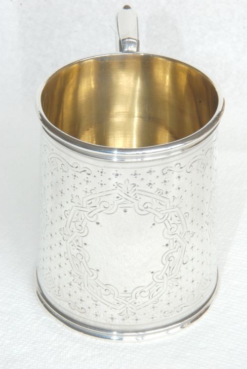 fig 1. Victorian Silver Tankard or Christening Mug 1870