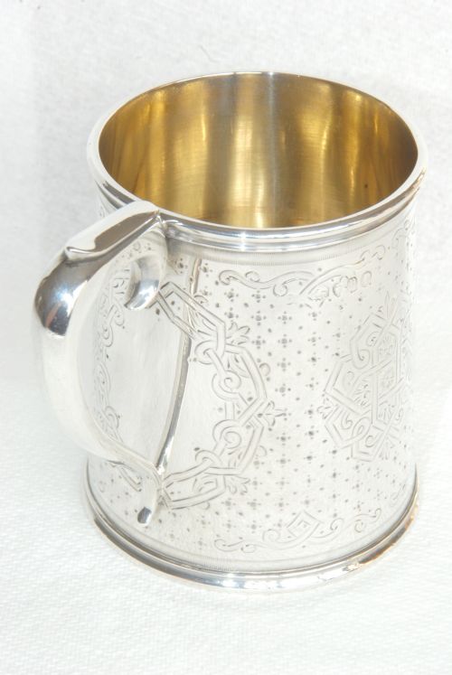fig 2. Victorian Silver Tankard or Christening Mug 1870