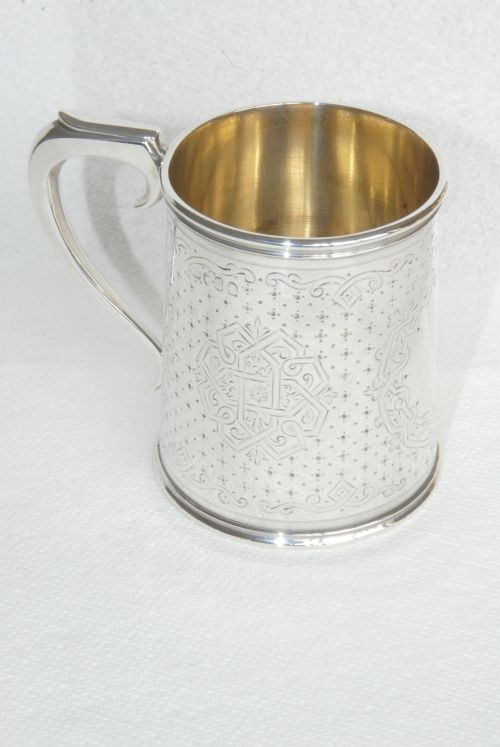 fig 3. Victorian Silver Tankard or Christening Mug 1870