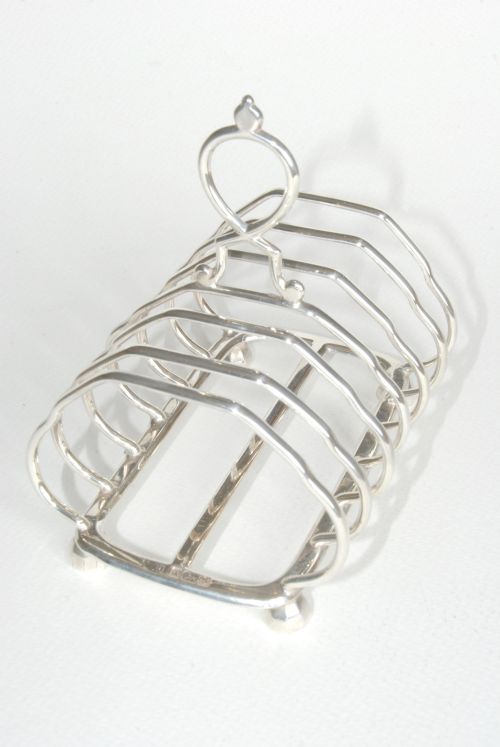 Edwardian Solid Silver 6 Slice Toast Rack 1906