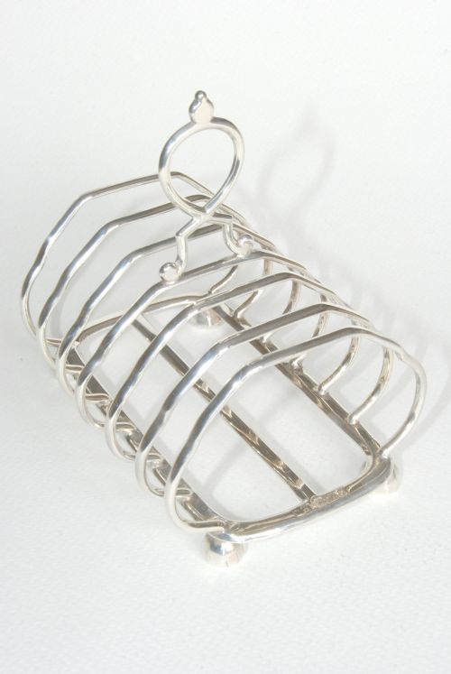 fig 1. Edwardian Solid Silver 6 Slice Toast Rack 1906
