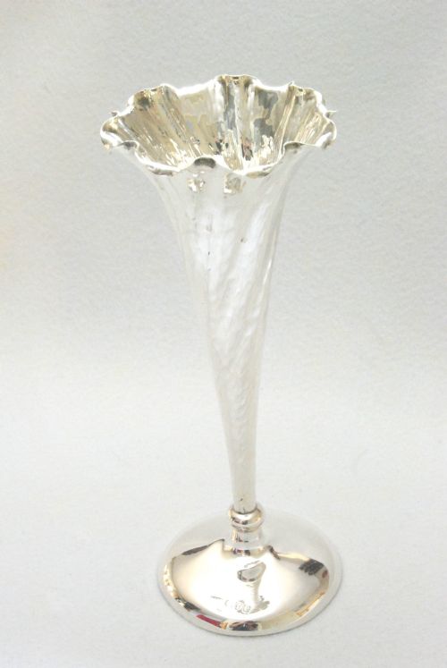 fig 1. Large Victorian Solid Silver Spill Vase 1898