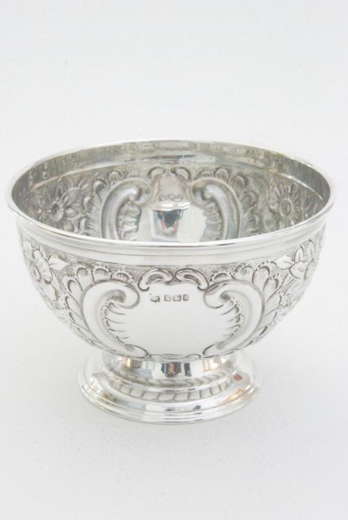 Victorian Solid Silver Rose Bowl 1900