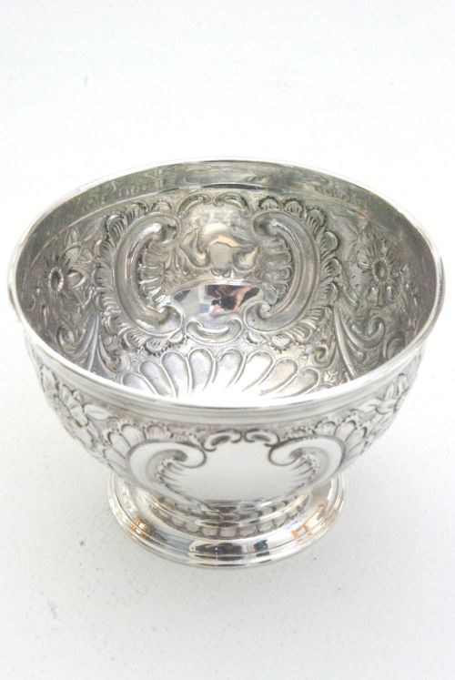 fig 2. Victorian Solid Silver Rose Bowl 1900