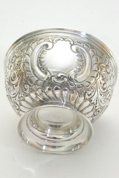 fig 3. Victorian Solid Silver Rose Bowl 1900