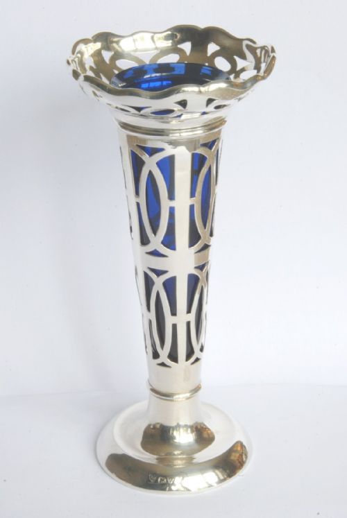 fig 1. Edwardian Solid Silver Posy Vase 1906