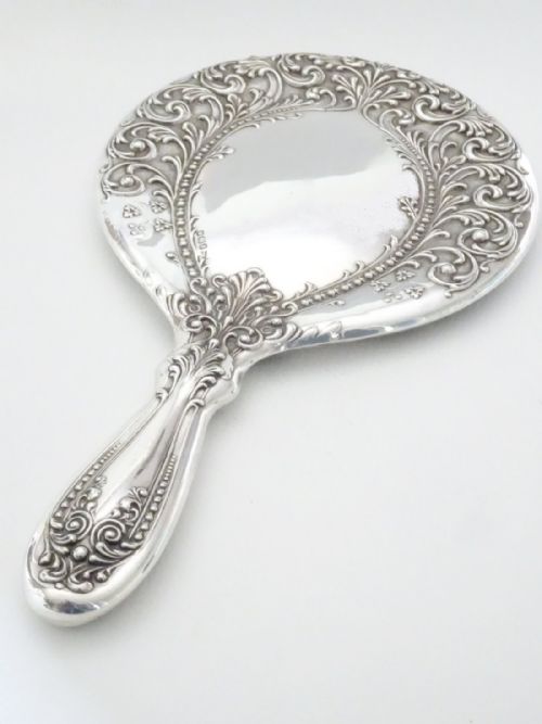 Art Nouveau Silver Hand Mirror 1908