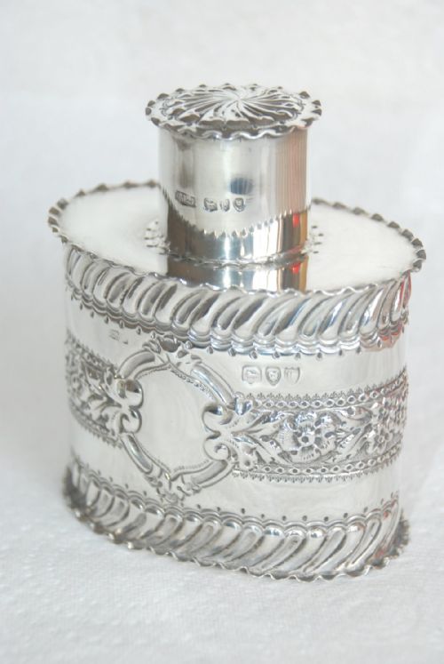 Victorian Solid Silver Tea Caddy 1895