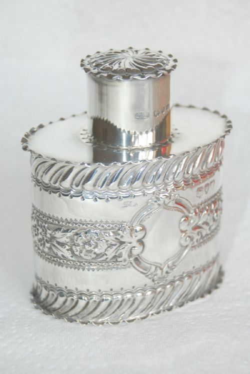 fig 1. Victorian Solid Silver Tea Caddy 1895