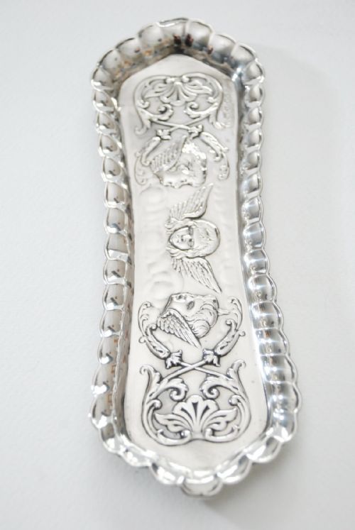 fig 1. Edwardian Solid Silver Pen Tray by Henry Matthews 1902