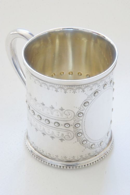 fig 1. Victorian Silver Christening Tankard 1869