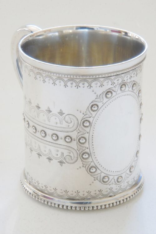 fig 2. Victorian Silver Christening Tankard 1869