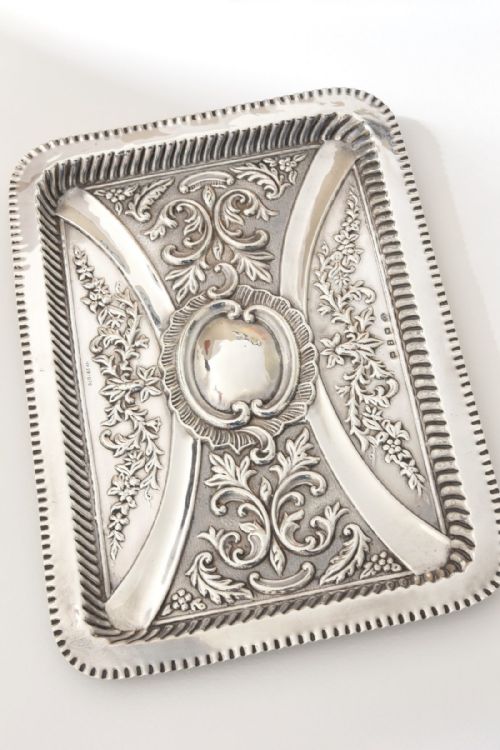 fig 1. Solid Silver Victorian Dressing Table Tray 1899