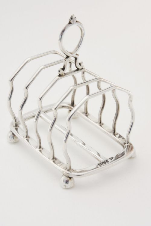 Silver Four Slice Solid Toast Rack 1901
