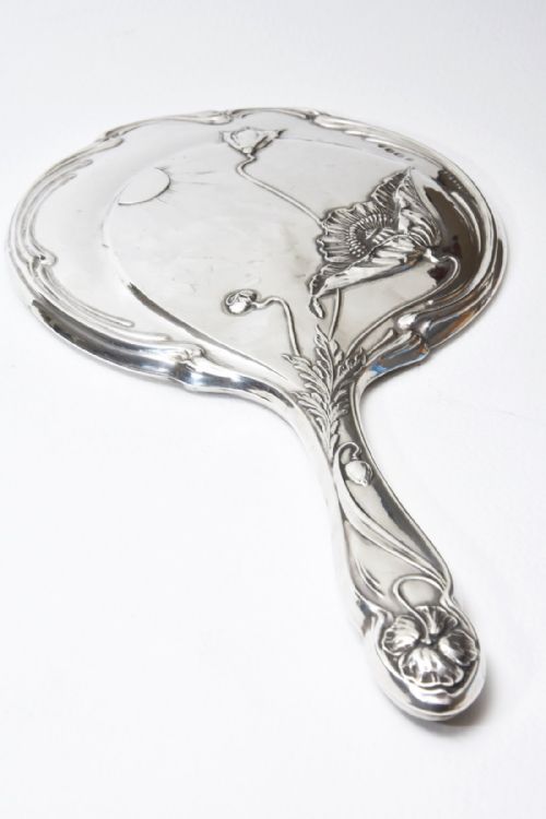 Silver Art Nouveau Hand Mirror 1911