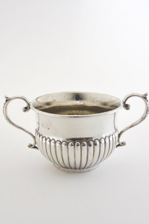 Large Victorian Silver Porringer 1893