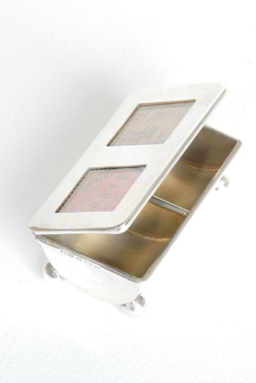 Victorian Silver Double Stamp Box 1901