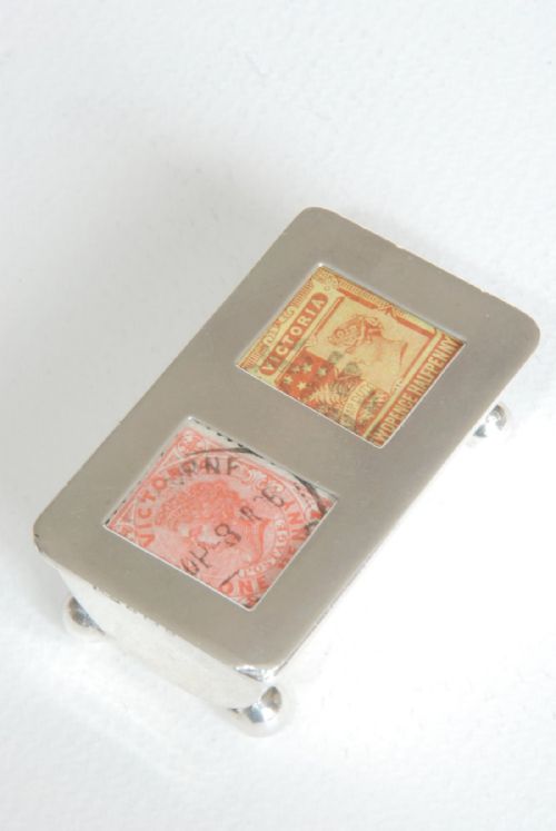 fig 1. Victorian Silver Double Stamp Box 1901