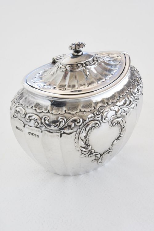 fig 1. Victorian Solid Silver Tea Caddy 1901